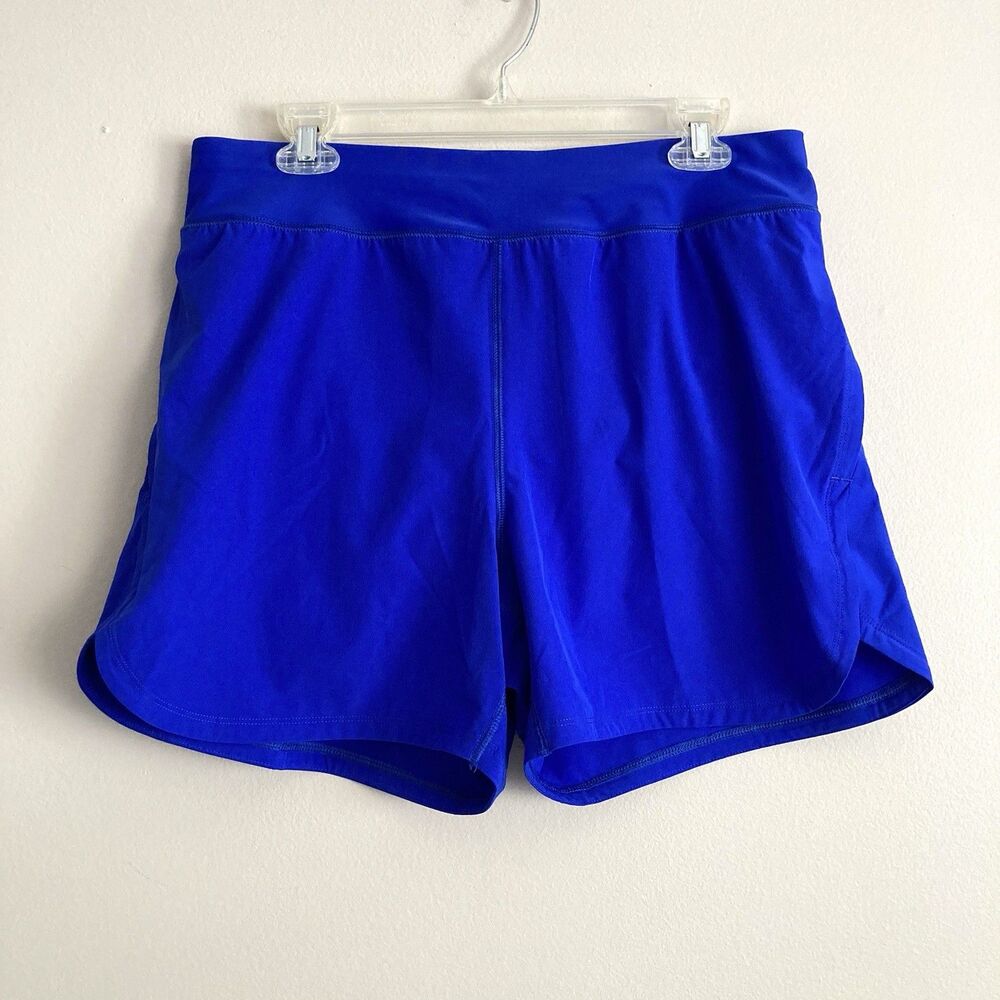 Lands End Blue Swim Board Shorts Lined Womens Size Medium Pull On Pockets